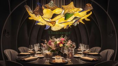 Ý TƯỞNG ĐÈN CHÙM TRANG TRÍ BÀN ĂN 1