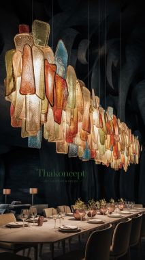 Ý TƯỞNG ĐÈN CHÙM TRANG TRÍ BÀN ĂN 1