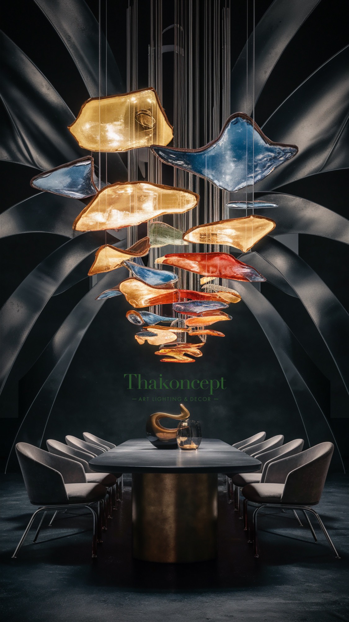 Ý TƯỞNG ĐÈN CHÙM TRANG TRÍ BÀN ĂN 1